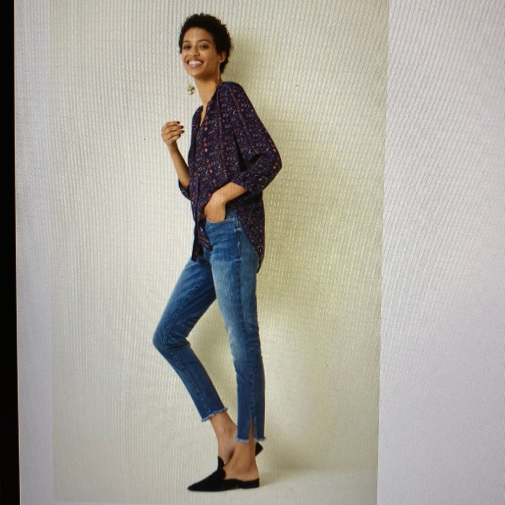 NYDJ Ami Frayed Hem Stretch Skinny Ankle Jeans
